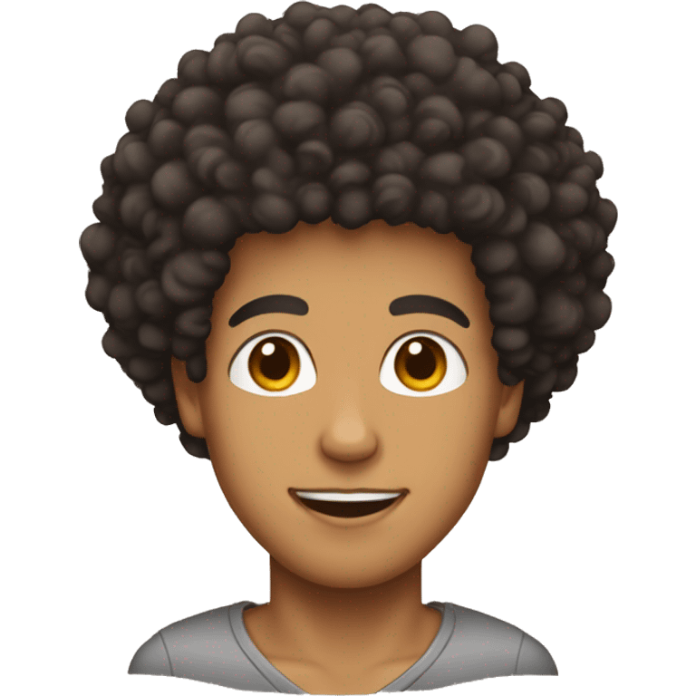 Lightskin guy with curly afro emoji