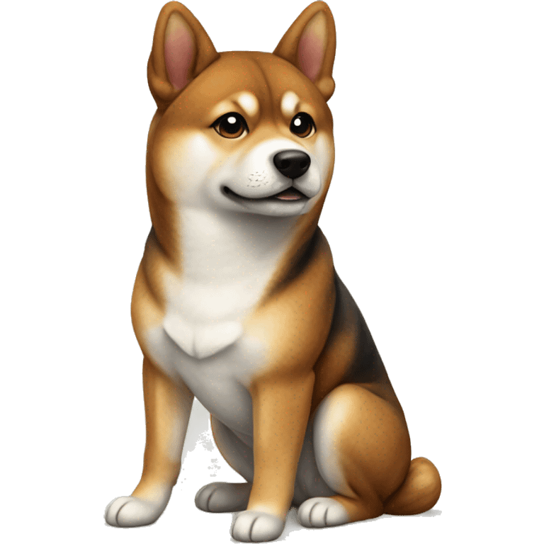 Brindle shiba inu sitting emoji