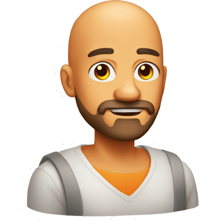 bald man with orange beard and shrugging his shoulders emoji