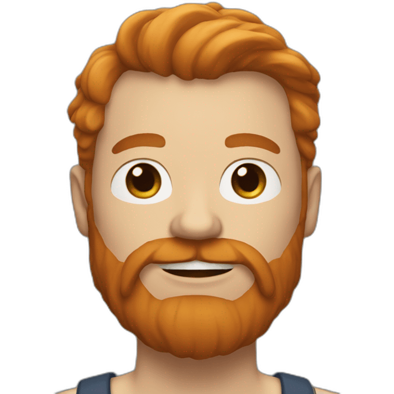 a bold man face, white skin, ginger long beard emoji