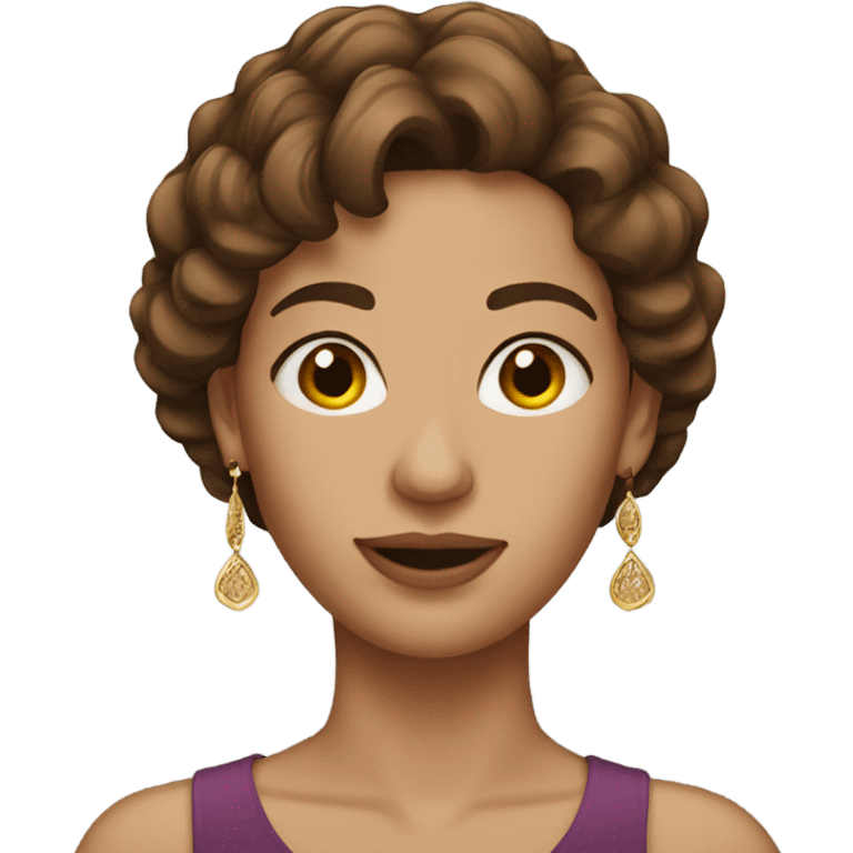 woman Brown hair with earrings emoji