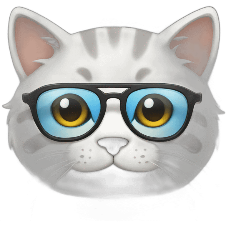 nice cat with glass emoji