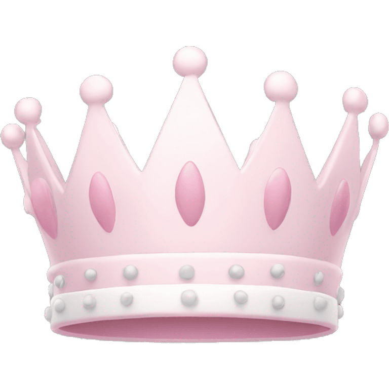 White and pastel pink crown emoji