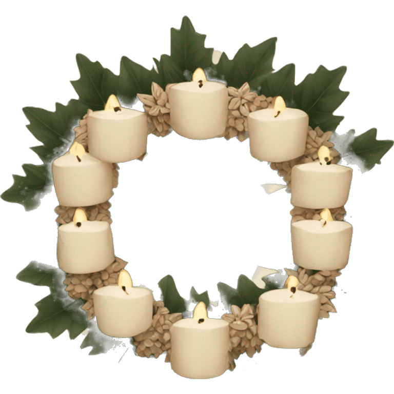 Beige Boho Advent wreath emoji