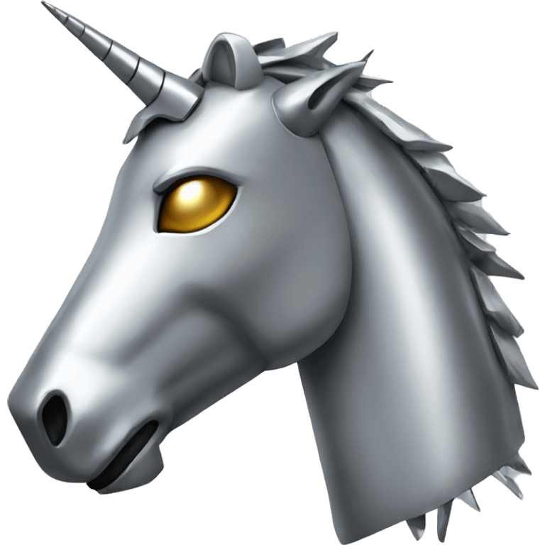 metal unicorn robot emoji