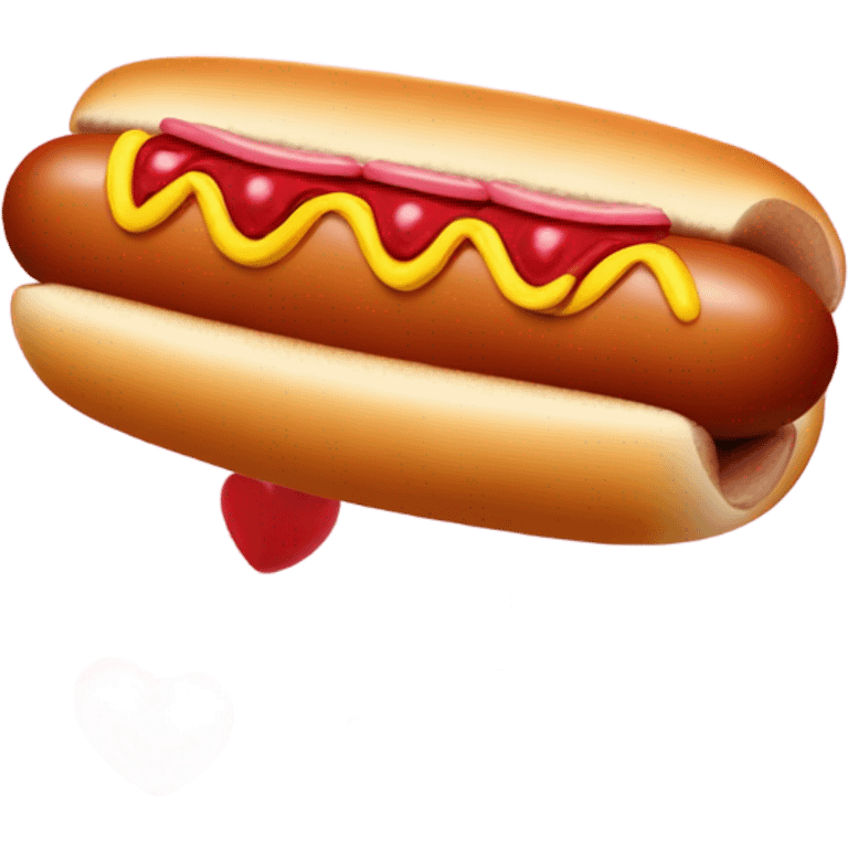 Hot dog with hearts arounx emoji