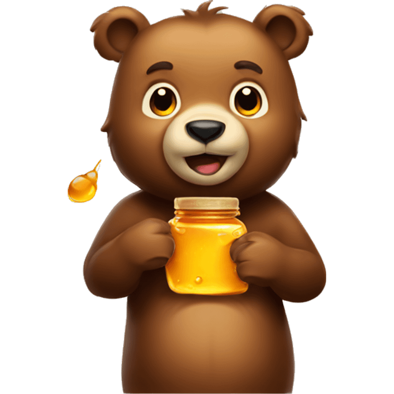 bear with honey in his hand emoji