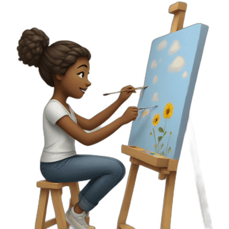 girl is painting emoji