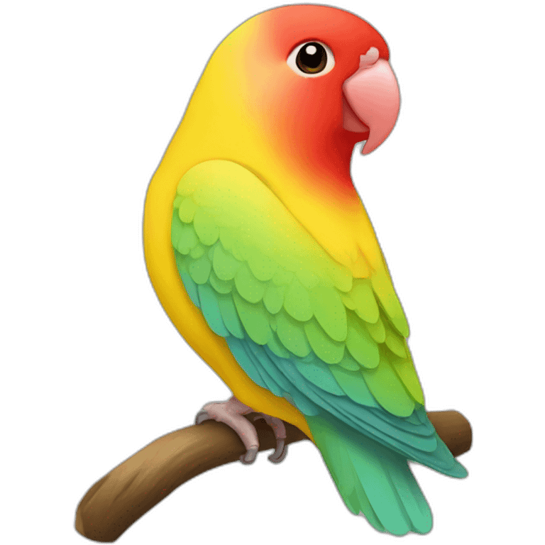 Lovebird yellow with red head emoji