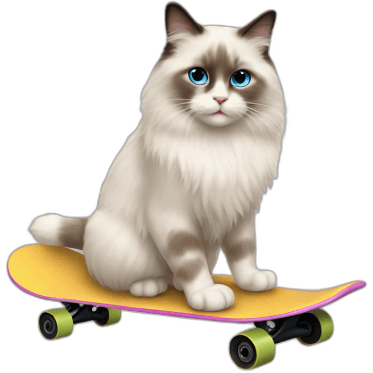 ragdoll cat on skateboard emoji