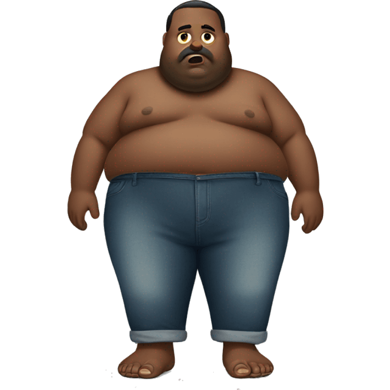 Fat man with dirty toes emoji