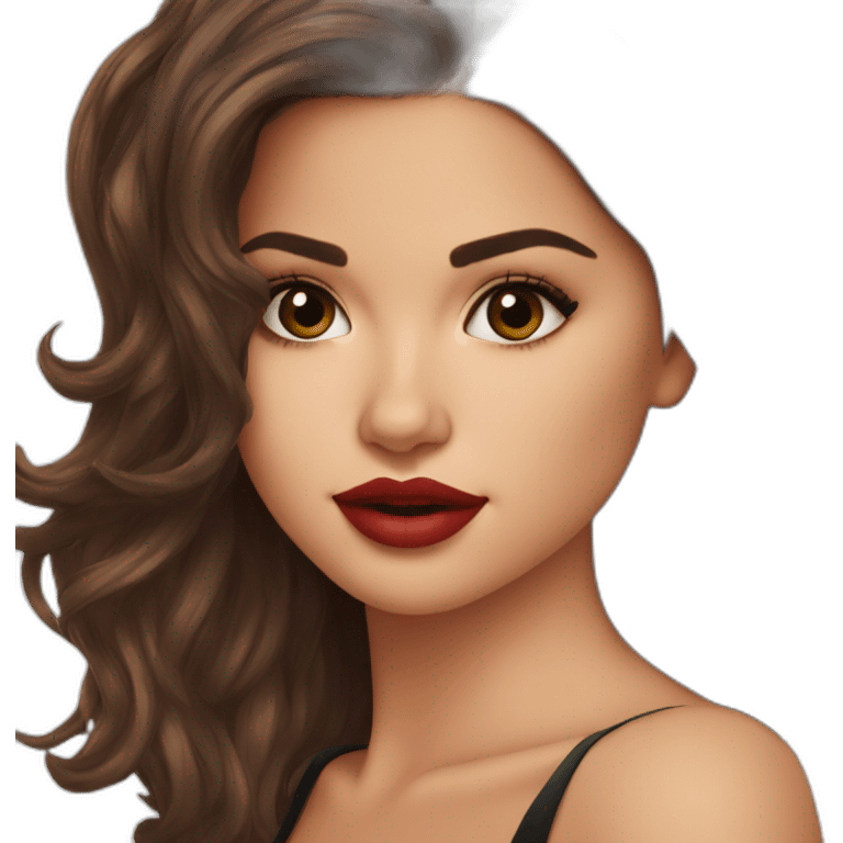 selena-gomez-brown-hair-lipstick emoji