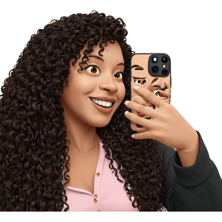 happy girl taking selfie emoji