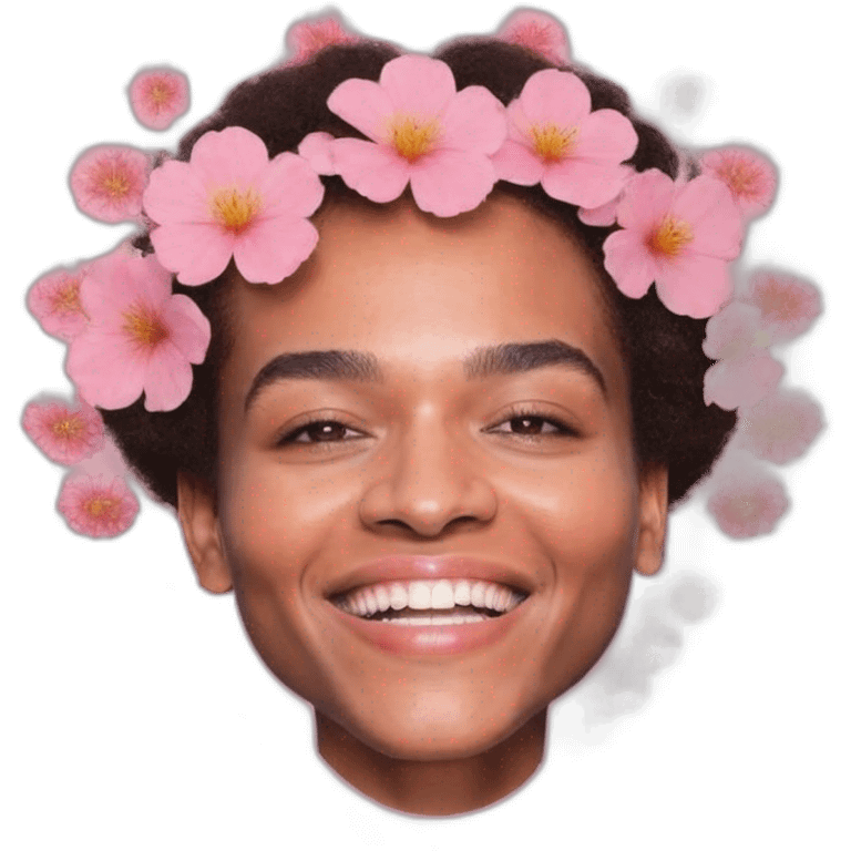 Cœur en fleurs de cerisier emoji