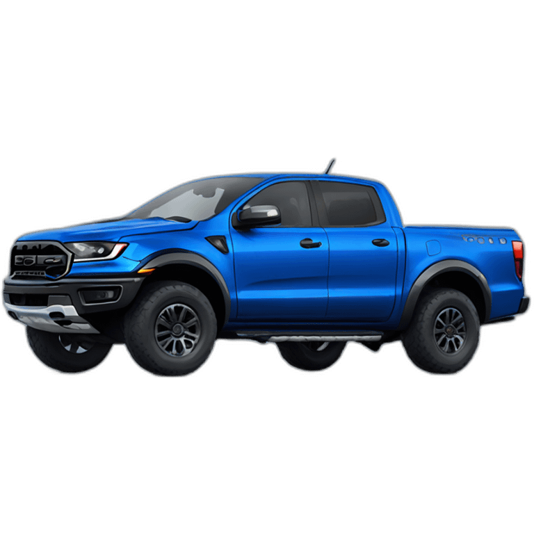 Blue Ford ranger raptor with cowboy hat emoji