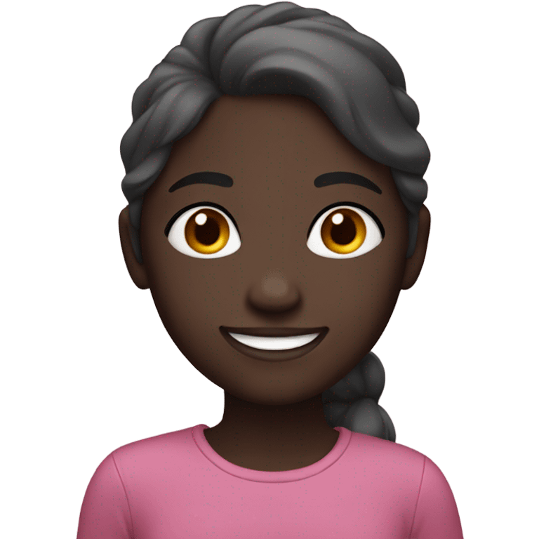 smiling girl with dark skin emoji