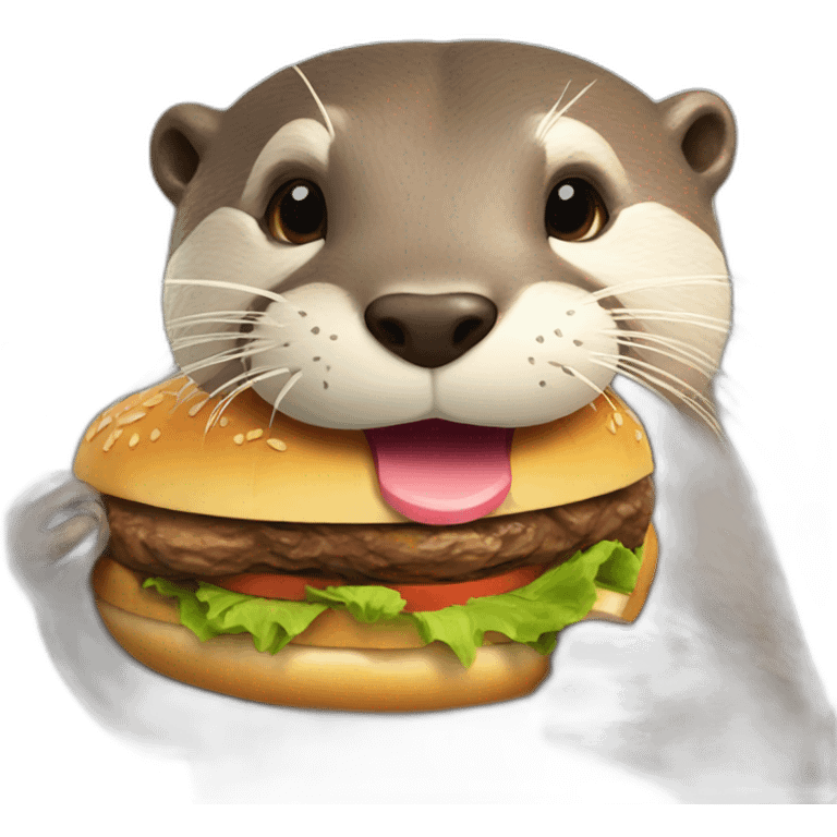 Otter eating a burger  emoji