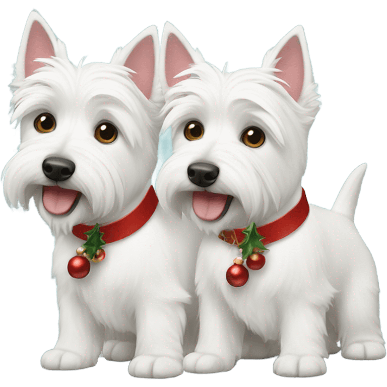 Two Christmas Westies  emoji