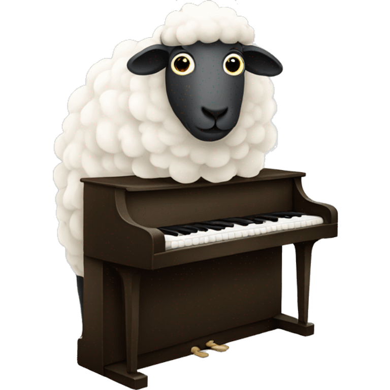 Sheep plays piano emoji