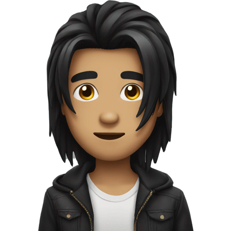 long black hair boy attitude  emoji