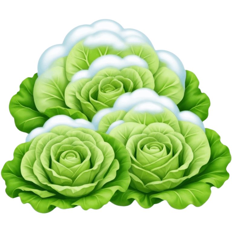 Clouds made from Lettuce emoji