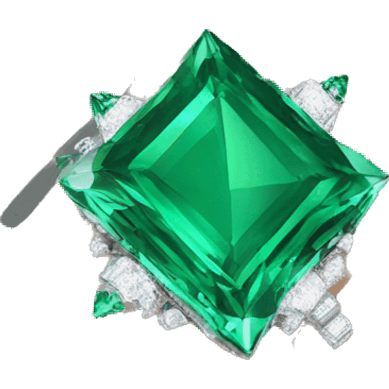 crown emerald color silver  emoji