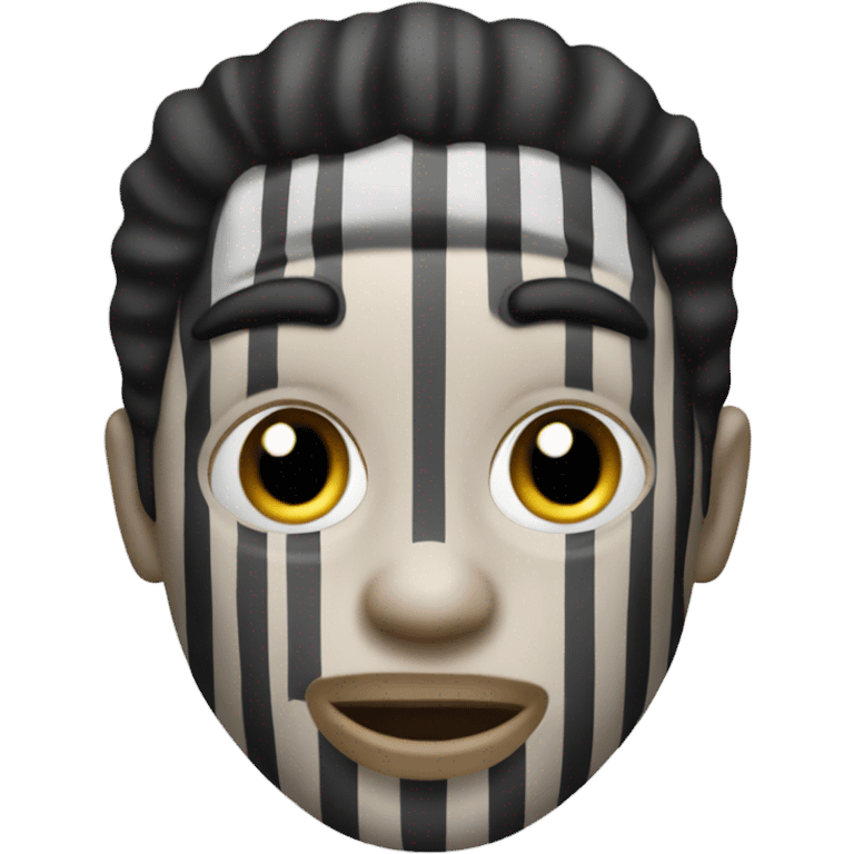 Robber black and white stripes emoji