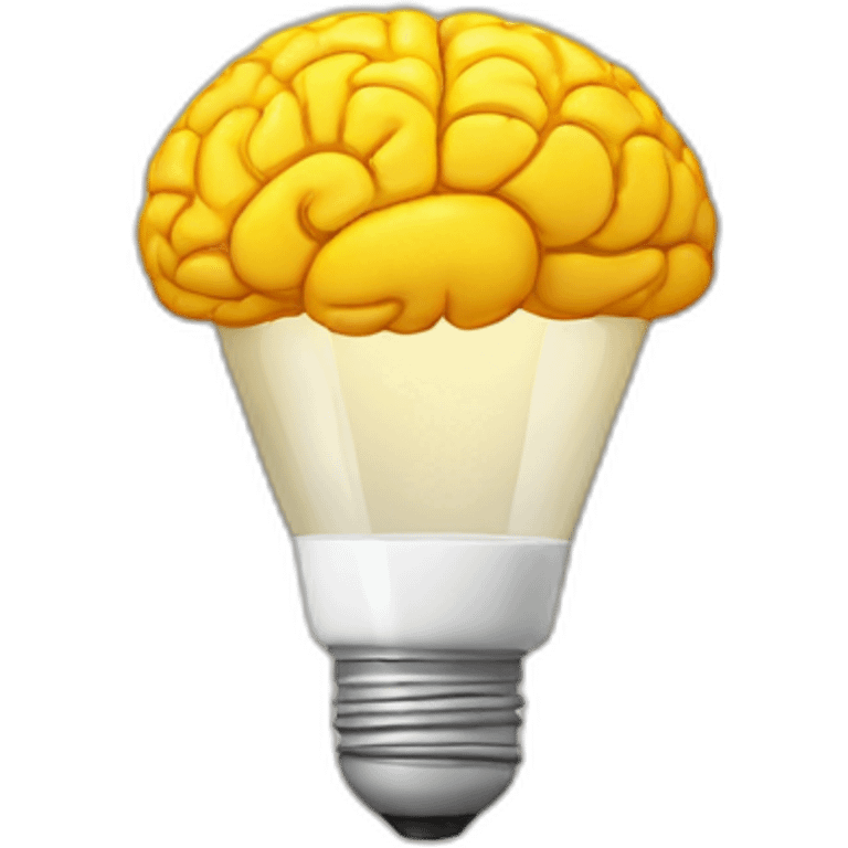 A lamp-shaped brain emoji