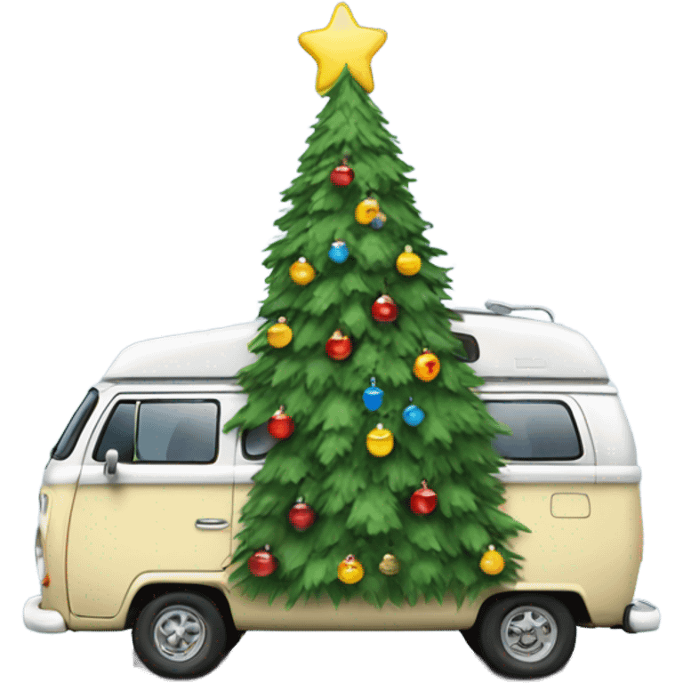 Camper van  christmas tree emoji