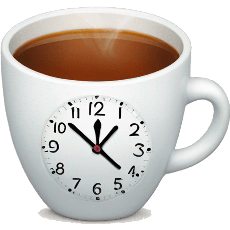 Clock holding a cup of tea emoji