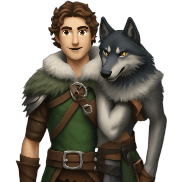 rogue male elf with a wolf emoji