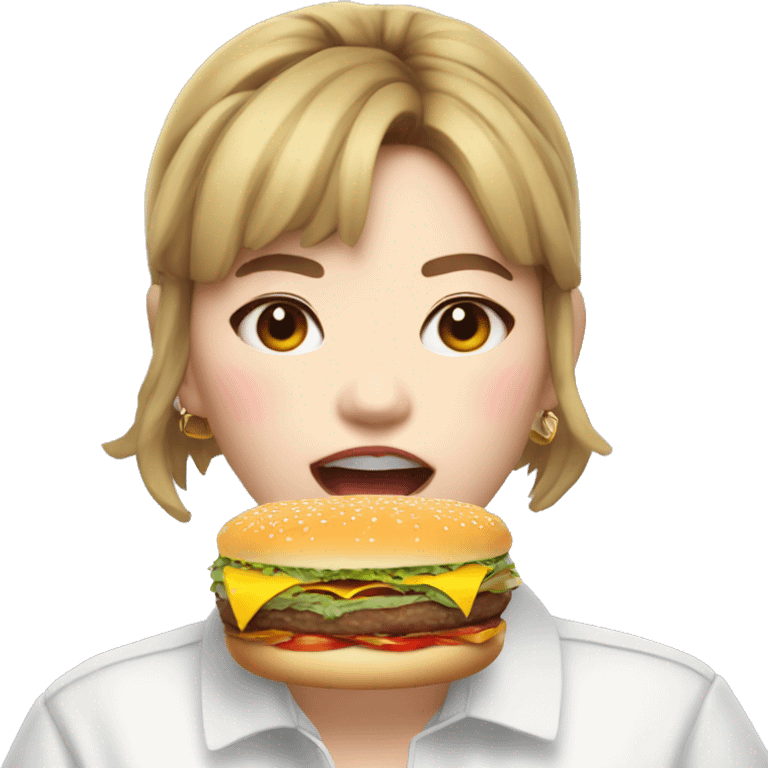 jeongyeon fat burger eating emoji