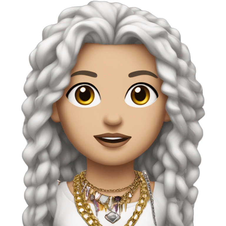 I am a whitr girl Use my image i am Deborah as a Queen of rock with jewelry emoji