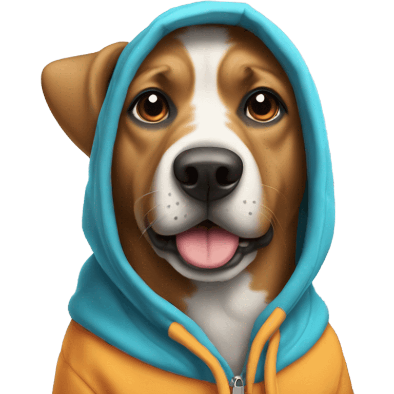 dog wearing a hoodie emoji