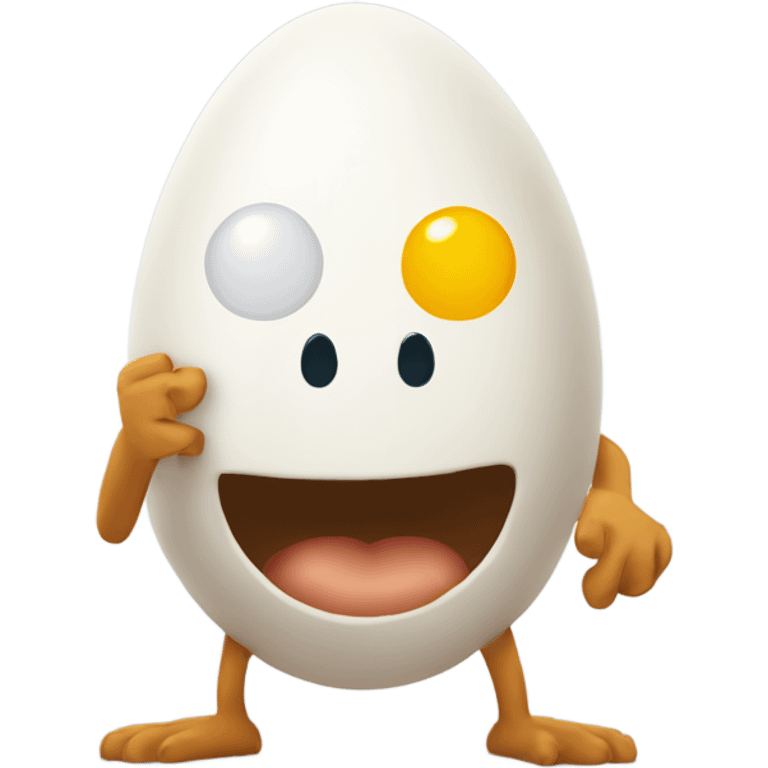 Eggs with arms and leggs emoji