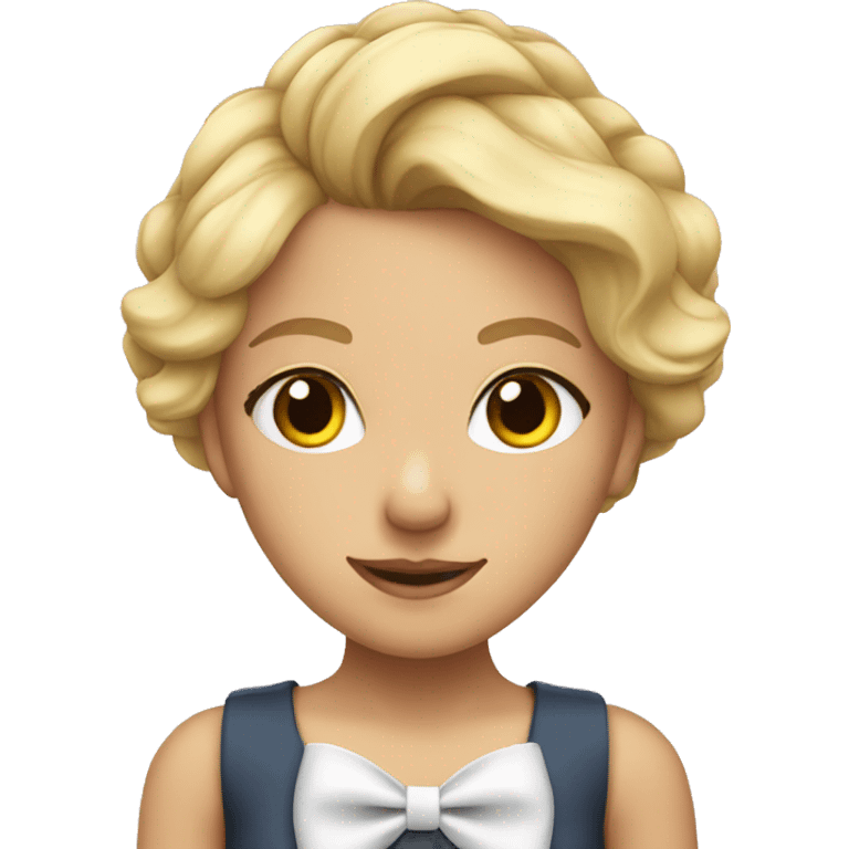 A pretty blonde girl with a bow emoji