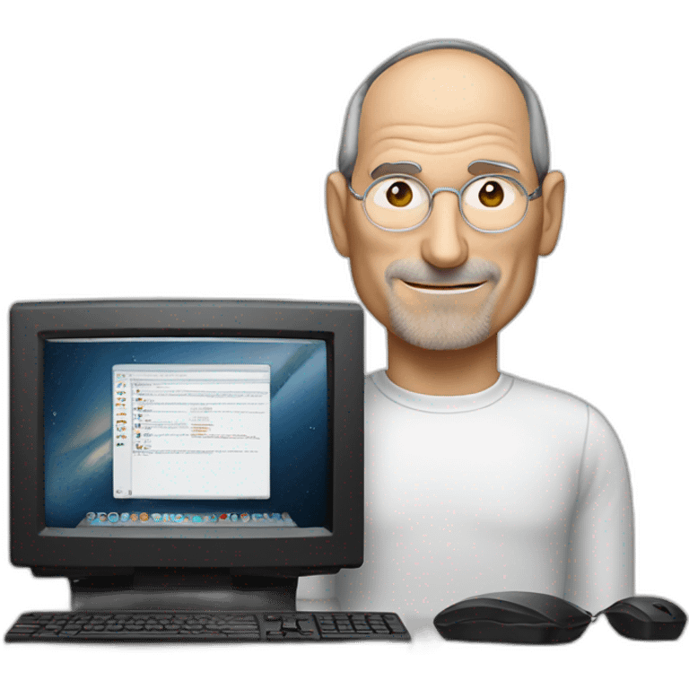 steve jobs with computer emoji