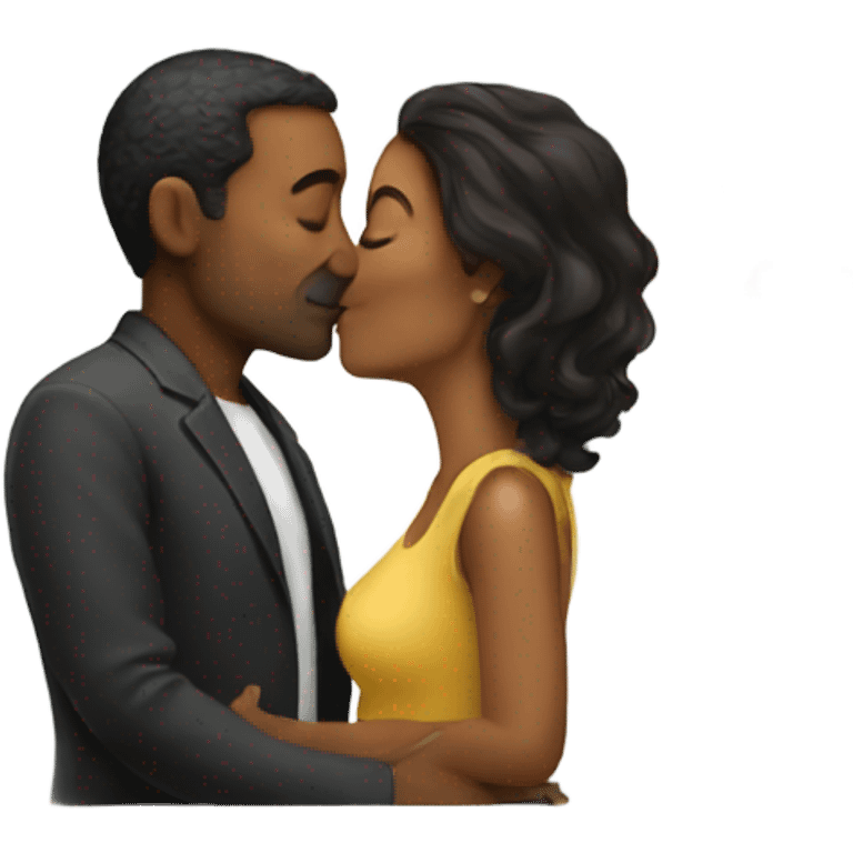 Man kiss woman emoji