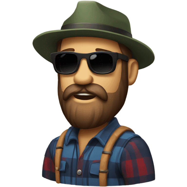 Lumberjack with sunglasses emoji