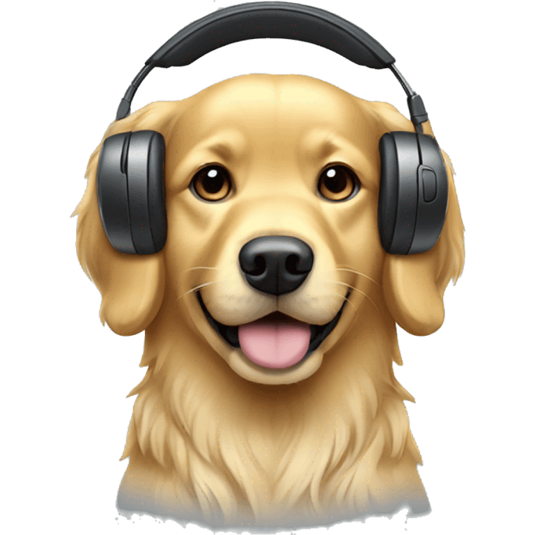 golden retriever with headset emoji