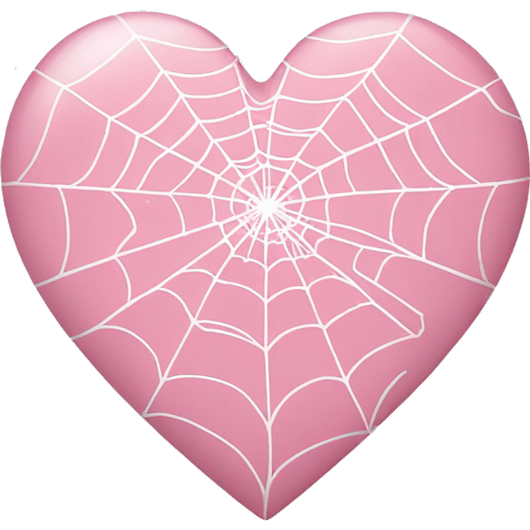 light pink heart, spiderweb  emoji