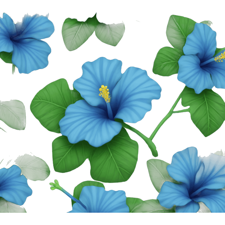 Blue hibiscus emoji