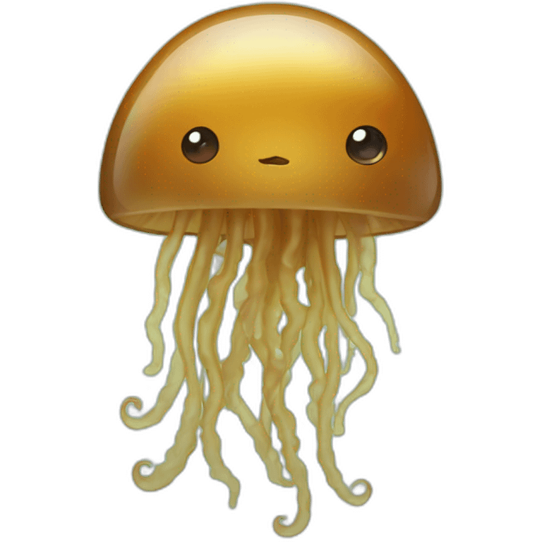 Baby brown jellyfish looking like money  emoji