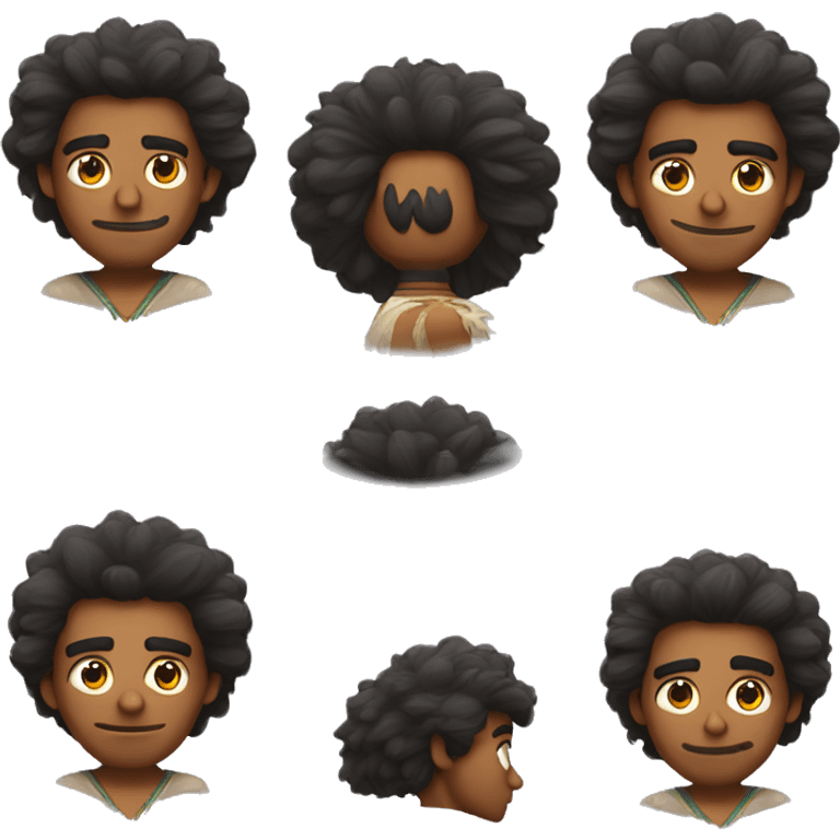 indian guy with "fluffy hair", rings under  emoji