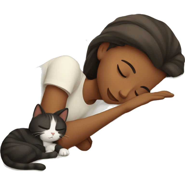 sleeping with cat emoji