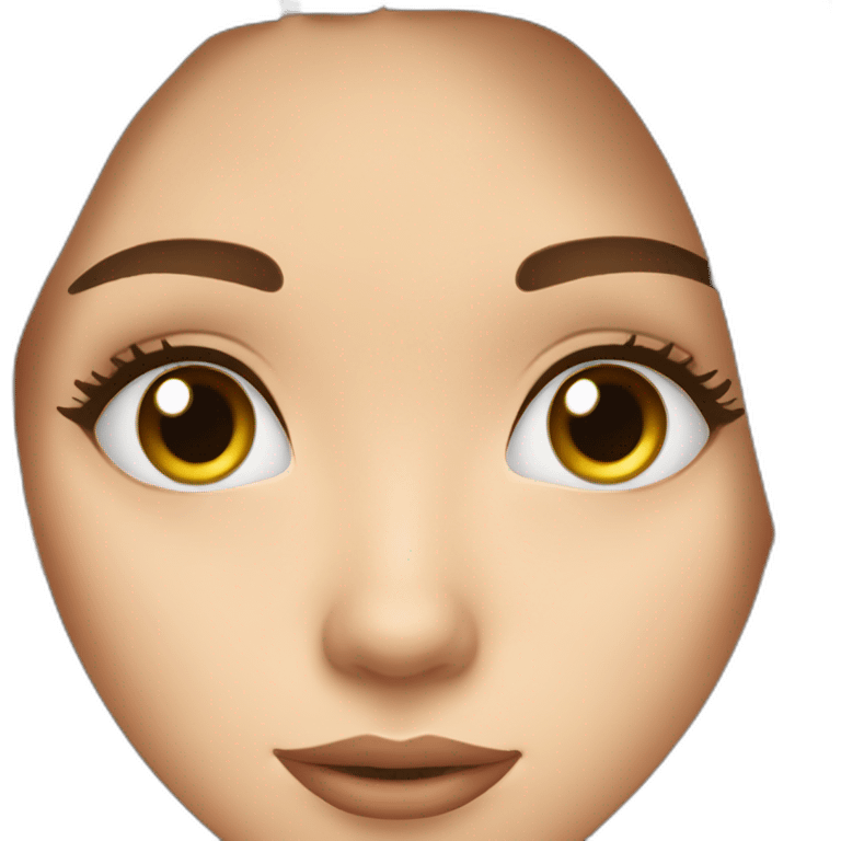 Attractive girl with brown hair and hazel eyes and long eyelashes emoji