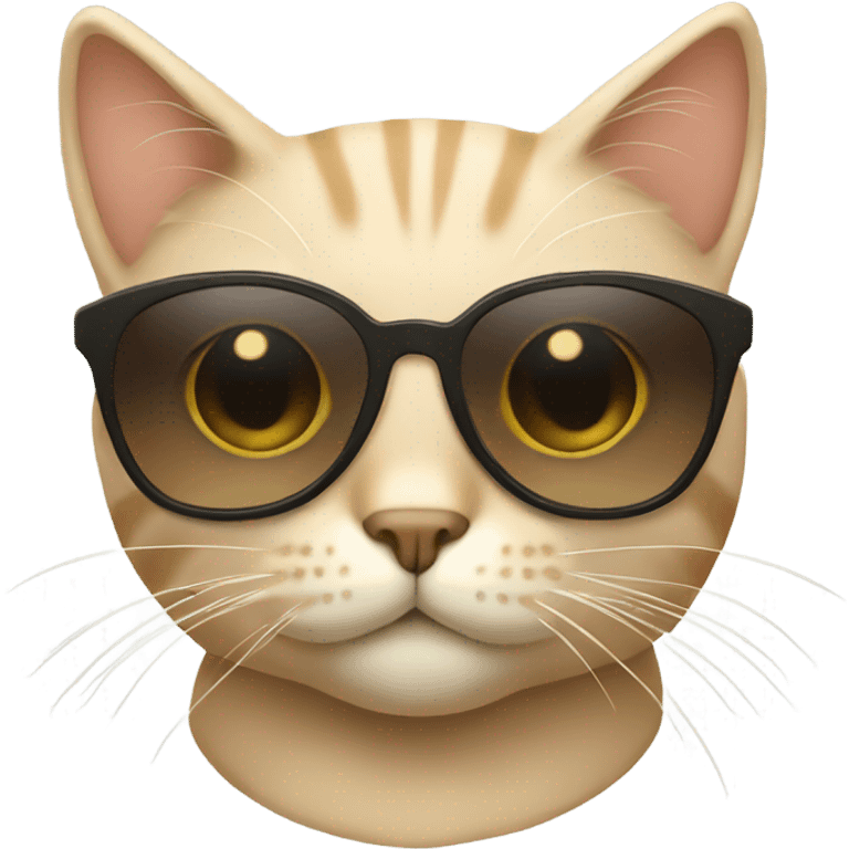 Beige cat with shades emoji