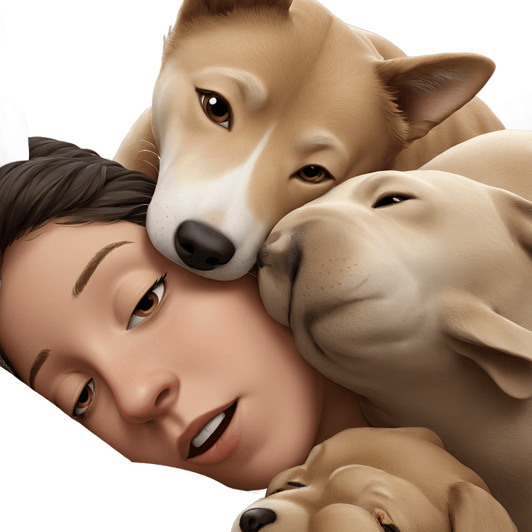 girl and dog sleeping together emoji