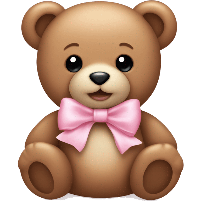 Teddy bear with baby pink bow emoji