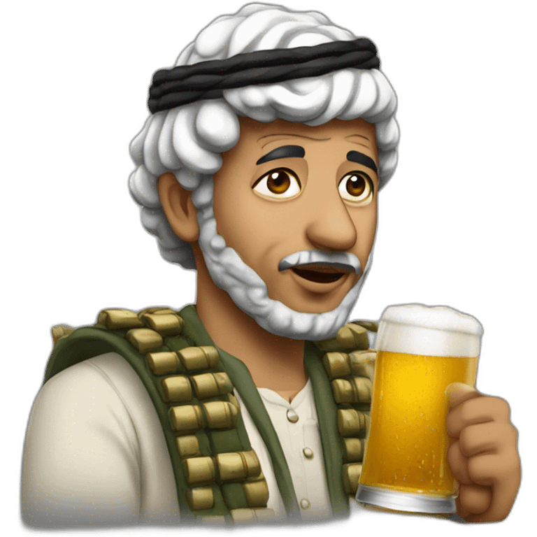 yaser Arafat drinking beer emoji